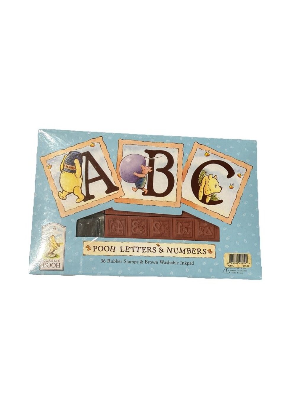 Brand New DISNEY CLASSIC WINNIE THE POOH LETTERS and NUMBERS 36 RUBBER STAMP SET